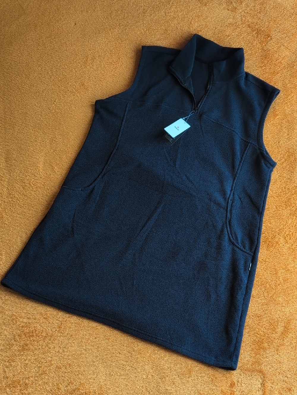 Baleaf Navy Blue Fleece Sleeveless Quarter-Zip Tunic